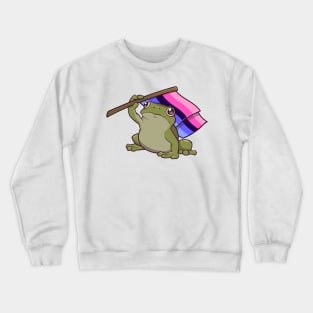 Omnisexual Pride Flag-Holding Frog Crewneck Sweatshirt